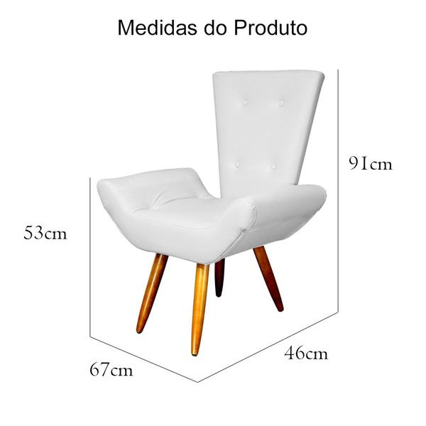 Imagem de Poltrona Cadeira Sofá Maisa Decorativa Consultório Quarto Sala Suede Branco - LM DECOR