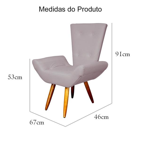 Imagem de Poltrona Cadeira Sofá Maisa Decorativa Consultório Quarto Sala Suede Rose - LM DECOR