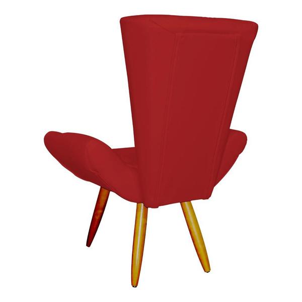 Imagem de Poltrona Cadeira Sofá Maisa Decorativa Consultório Quarto Sala Suede Vermelho - LM DECOR