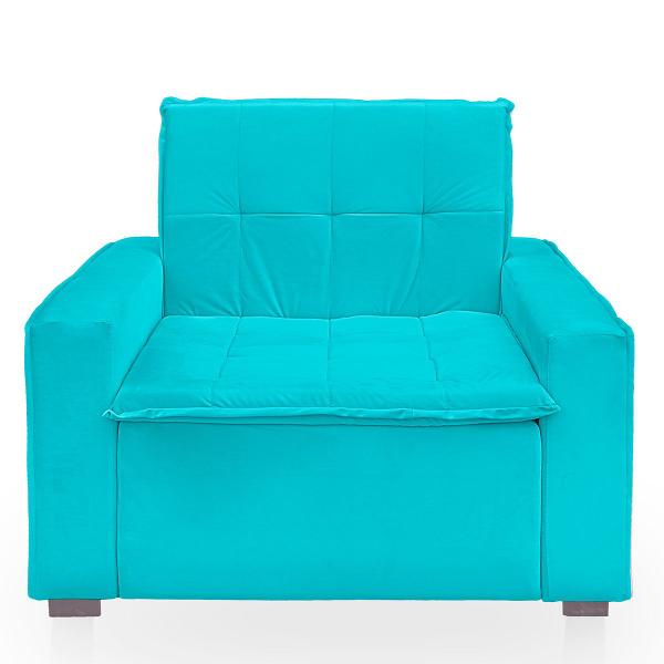 Imagem de Poltrona Cama com Puff para Sala Confortavél Moderna Suede