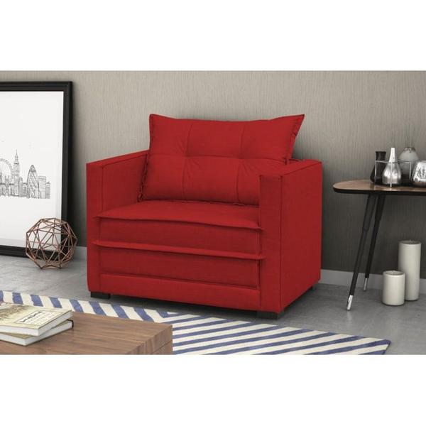 Imagem de Poltrona Cama Londres Suede Vermelho D'monegatto