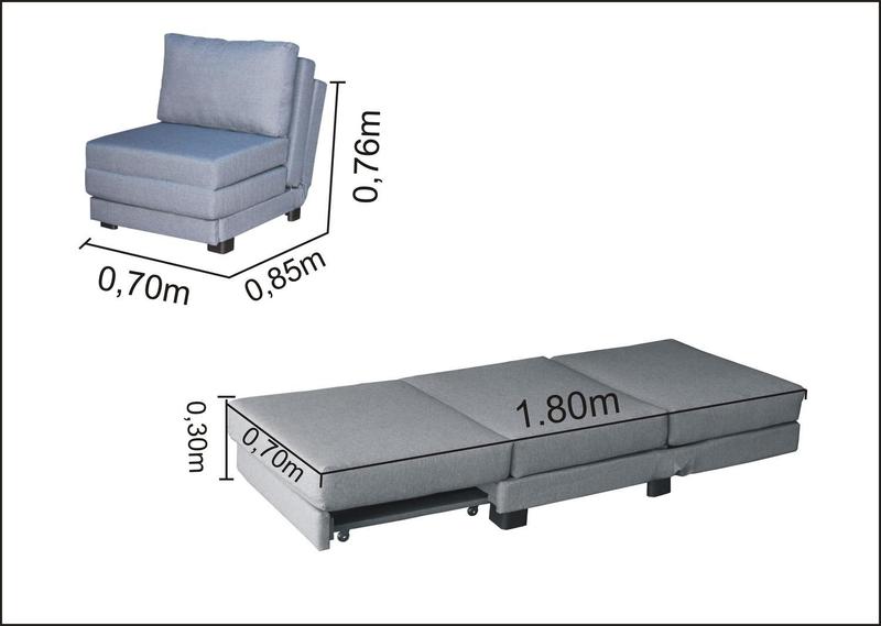 Imagem de Poltrona Cama Mova_MA que se Transforma em Sofá Cama Solteiro Reclinável Resistente e Confortável em Linho Sintético 010