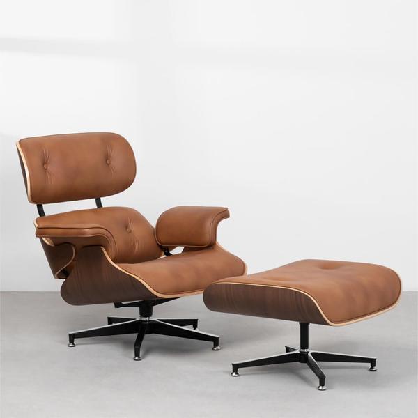 Imagem de Poltrona Charles Eames com Puff  Caramelo