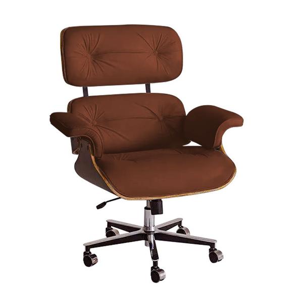 Imagem de Poltrona Charles Eames Office Exec Couro Natural Marrom