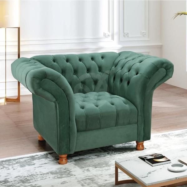 Imagem de Poltrona Chesterfield Conde D'el Via Encanto Veludo Verde