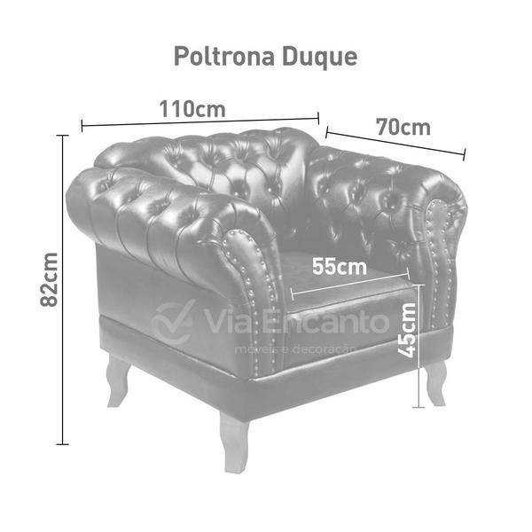 Imagem de Poltrona Chesterfield Duque Via Encanto Courano Preto