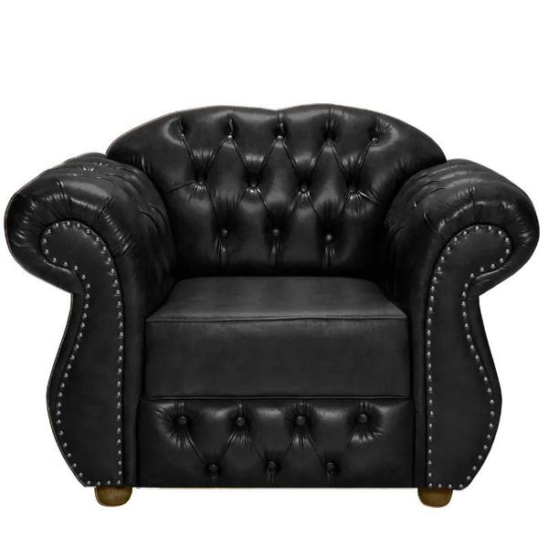 Imagem de Poltrona Chesterfield Merlo - Corano Preto /  Decoração , Sala estar, tv, recepção, barbearia