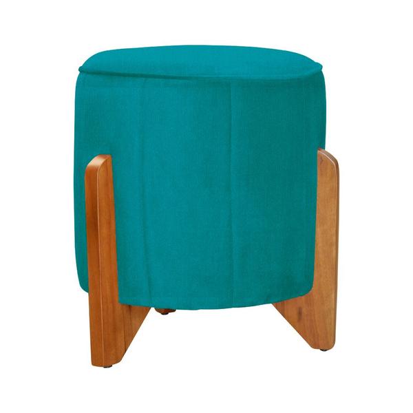 Imagem de Poltrona Com Balanço E Puff Melinda Suede Azul Tiffany Mz Decor