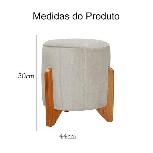 Imagem de Poltrona Com Balanço E Puff Melinda Suede Bege Ms Decor