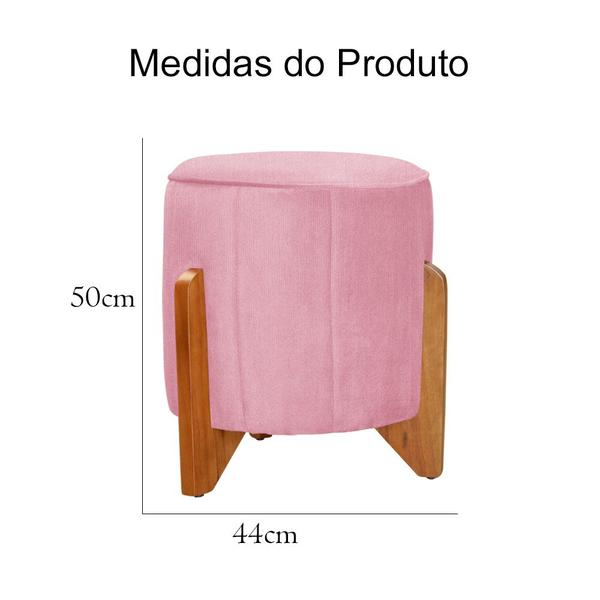 Imagem de Poltrona Com Balanço E Puff Melinda Suede Rosa Mz Decor