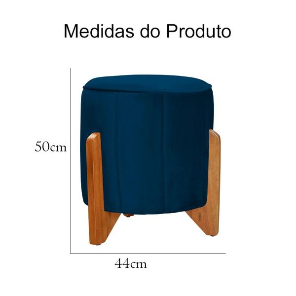 Imagem de Poltrona Com Balanço E Puff Melinda Veludo Azul Marinho Mz Decor