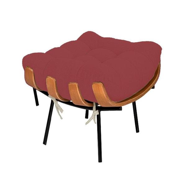 Imagem de Poltrona com Puff Costela Suede Bordo Straso Móveis