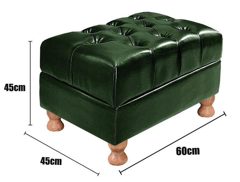 Imagem de Poltrona com Puff Decorativo Chesterfield Capitonê Dom Pedro