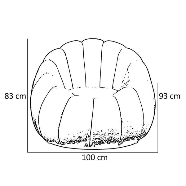 Imagem de Poltrona Concha 100cm Base Fixa com Almofada Veludo