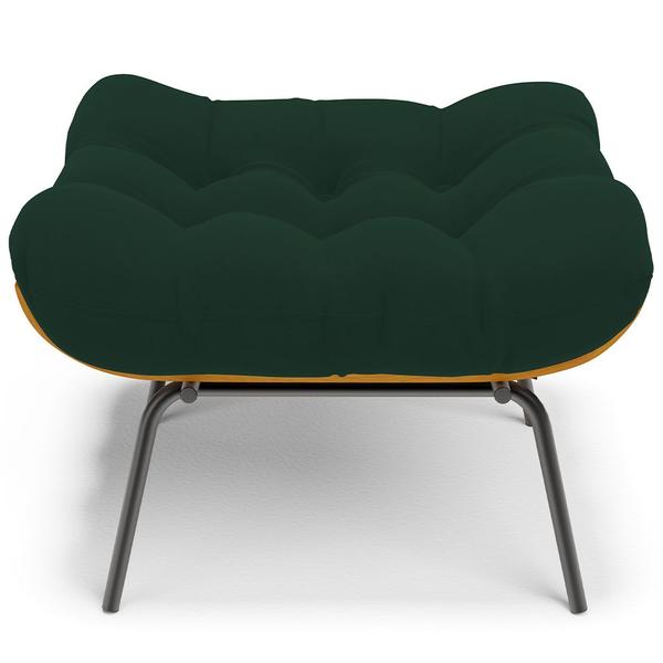 Imagem de Poltrona Costela L02 com Puff Sala de Estar Suede Verde Musgo - Lyam Decor