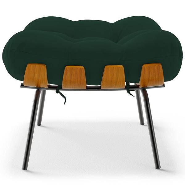 Imagem de Poltrona Costela L02 com Puff Sala de Estar Suede Verde Musgo - Lyam Decor