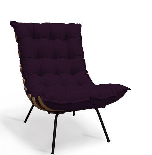 Imagem de Poltrona Costela Suede Roxo - Casa & Estofados