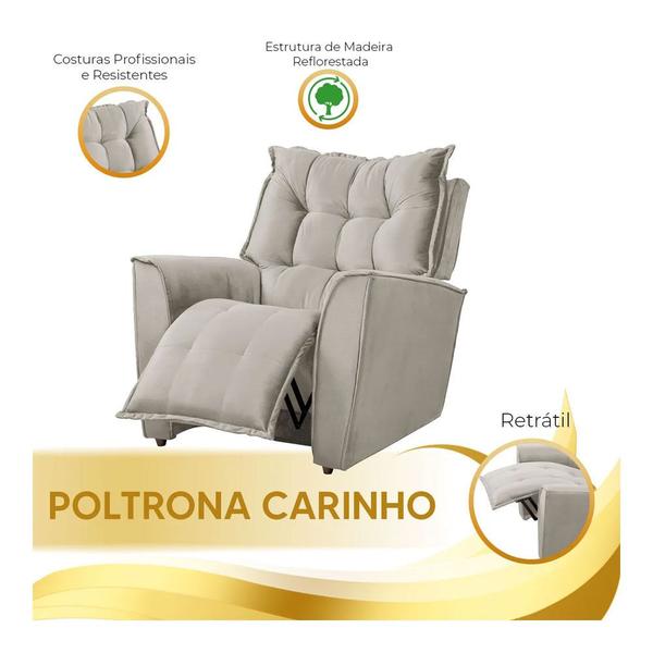 Imagem de Poltrona da Mamãe Reclinável Carinho Veludo Speciale Home