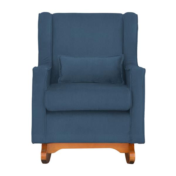 Imagem de Poltrona de Amamentação Balanço Aurora Suede Azul Claro - Vallisa Decor