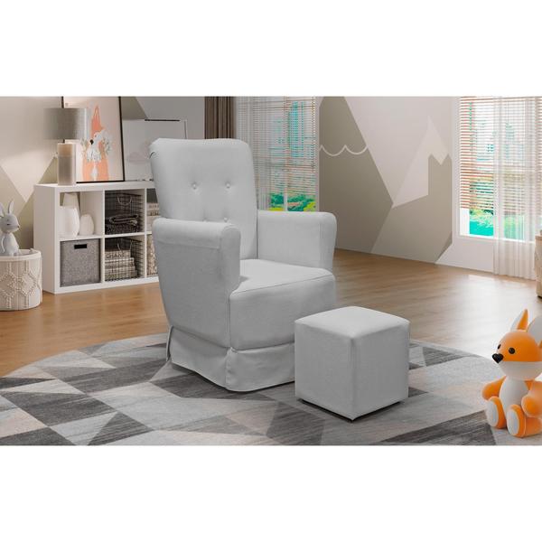 Poltrona de Amamentação Balanço Lis com Puff - LG Decor Baby Imagem de Poltrona de Amamentação Balanço Lis com Puff - LG Decor Baby