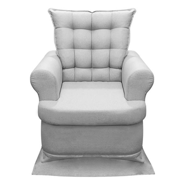 Poltrona de Amamentação com Balanço + Almofada Linho Luxo Cinza SOFA STORE Imagem de Poltrona de Amamentação com Balanço + Almofada Linho Luxo Cinza SOFA STORE