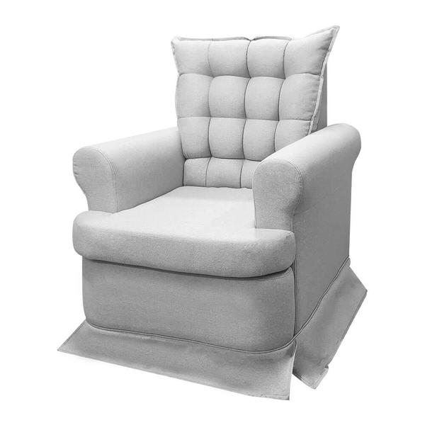 Poltrona de Amamentação com Balanço + Almofada Linho Luxo Cinza SOFA STORE Imagem de Poltrona de Amamentação com Balanço + Almofada Linho Luxo Cinza SOFA STORE
