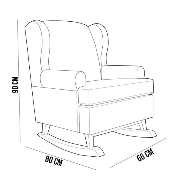 Imagem de Poltrona De Amamentação Com Balanço Malu Base De Madeira P02 Facto Branco Fosco - Lyam Decor