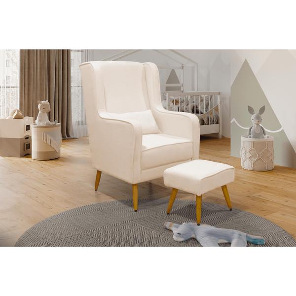 Poltrona de Amamentação Pé Palito Eduarda com Puff - LG Decor Baby Imagem de Poltrona de Amamentação Pé Palito Eduarda com Puff - LG Decor Baby