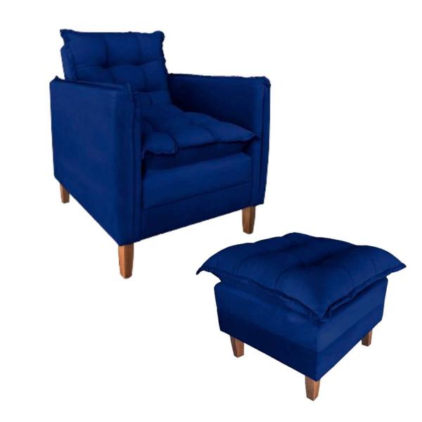 Poltrona De Amamentação Sofá Cama Com Puff Azul Marinho - Bz - BZ Distribuidora Imagem de Poltrona De Amamentação Sofá Cama Com Puff Azul Marinho - Bz