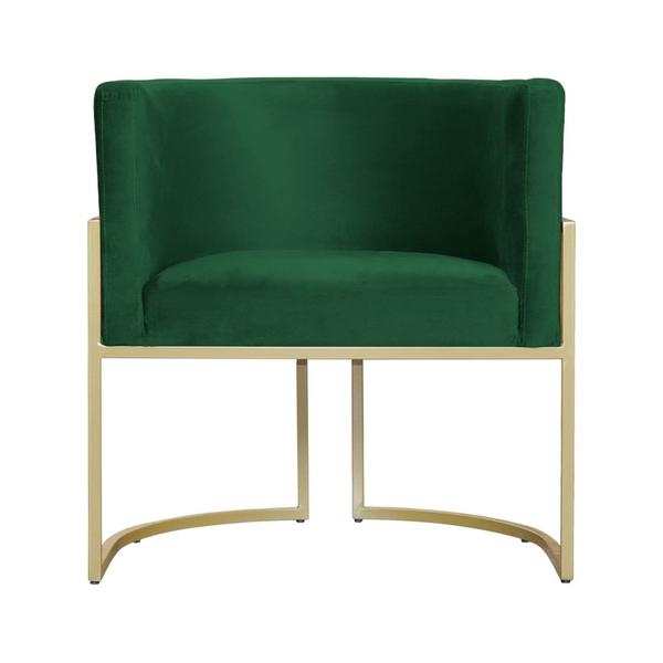 Imagem de Poltrona de Luxo Luana Veludo Verde Base Metálica Dourada - Belliv Decor