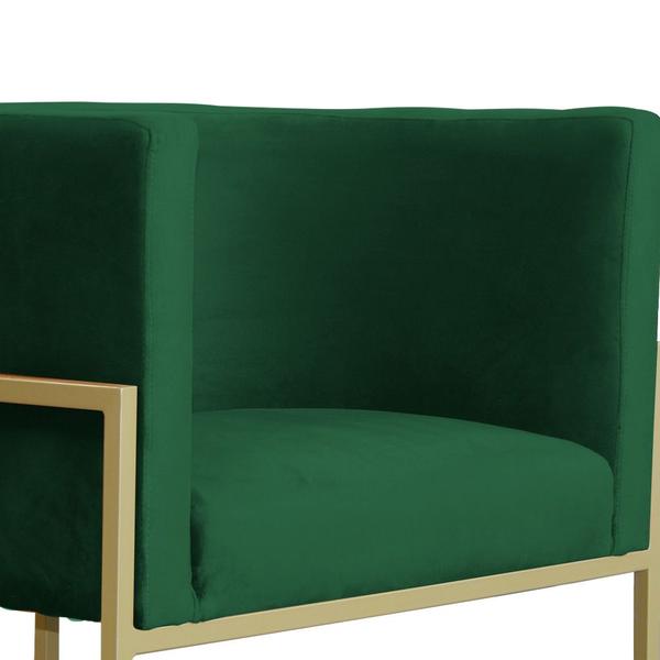 Imagem de Poltrona de Luxo Luana Veludo Verde Base Metálica Dourada - Vallisa Decor