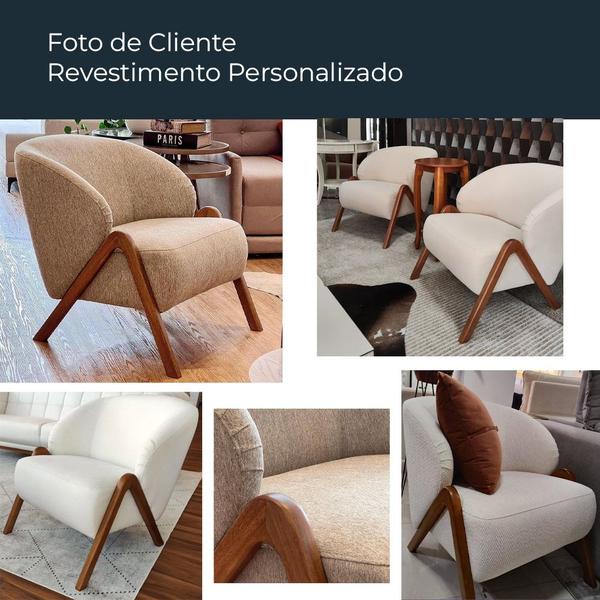 Imagem de Poltrona Decorativa 71cm Mega Bouclé Suave Cinza - Sallar Home