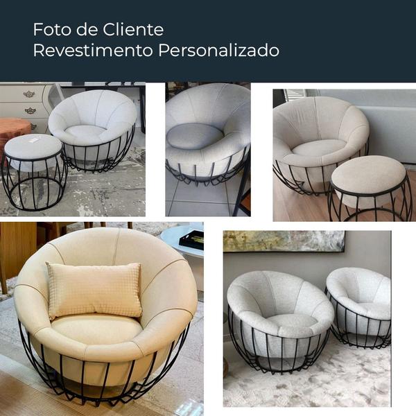 Imagem de Poltrona Decorativa 90cm Beckham Veludo Cinza Claro - Sallar Home