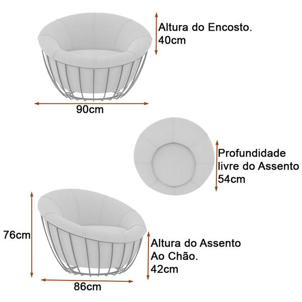 Imagem de Poltrona Decorativa 90cm Beckham Veludo Marrom - Sallar Home