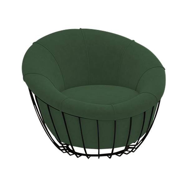 Imagem de Poltrona Decorativa 90cm Beckham Veludo Verde - Sallar Home