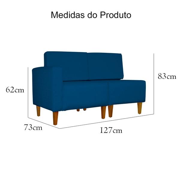 Imagem de Poltrona Decorativa Alice Lado Direito Pés Trapézio Suede Azul Royal - DS Estofados