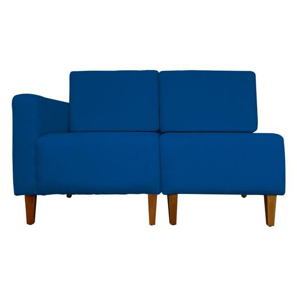 Imagem de Poltrona Decorativa Alice Lado Direito Pés Trapézio Suede Azul Royal - DS Estofados