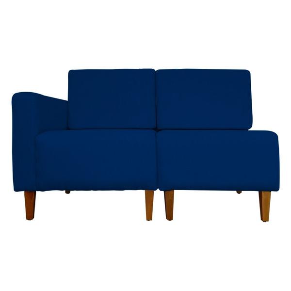 Imagem de Poltrona Decorativa Alice S/Braça Esquerda Veludo Azul Marinho - Montanris Decor