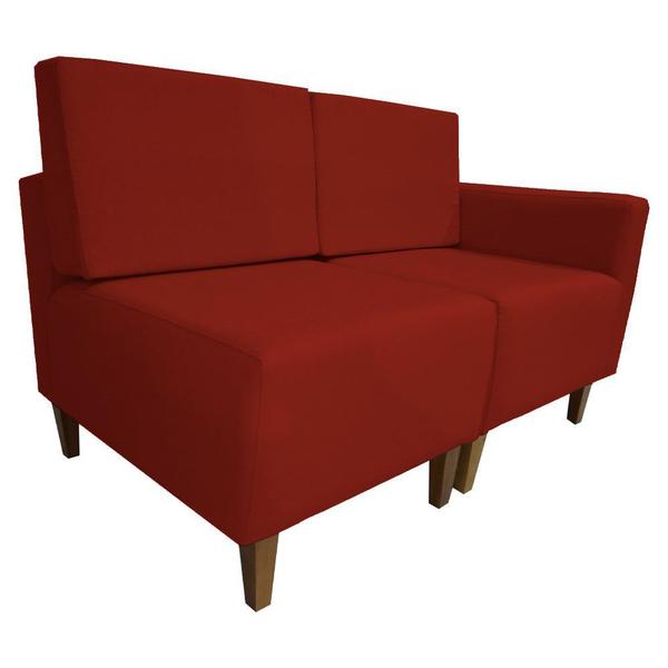 Imagem de Poltrona Decorativa Alicia Lado Esquerdo Suede Vermelho Pés Madeira Ms Decor