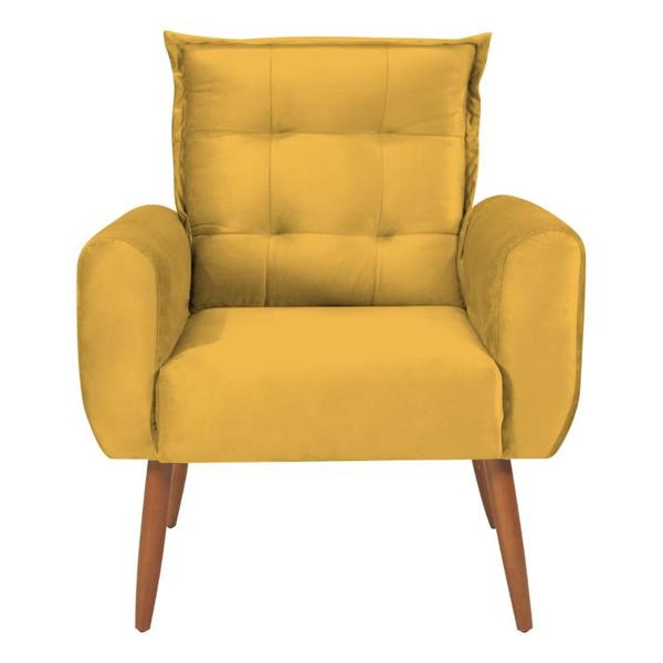 Imagem de Poltrona Decorativa Alison Veludo Amarelo