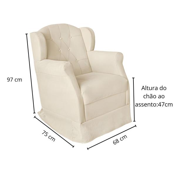 Poltrona Decorativa Amamentação Balanço E Puff Quarto Mamãe Bebê Suede - Black House Decor Imagem de Poltrona Decorativa Amamentação Balanço E Puff Quarto Mamãe Bebê Suede