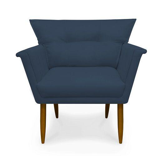 Imagem de Poltrona Decorativa Anita Suede Azul Marinho - Meu Lar Decorações