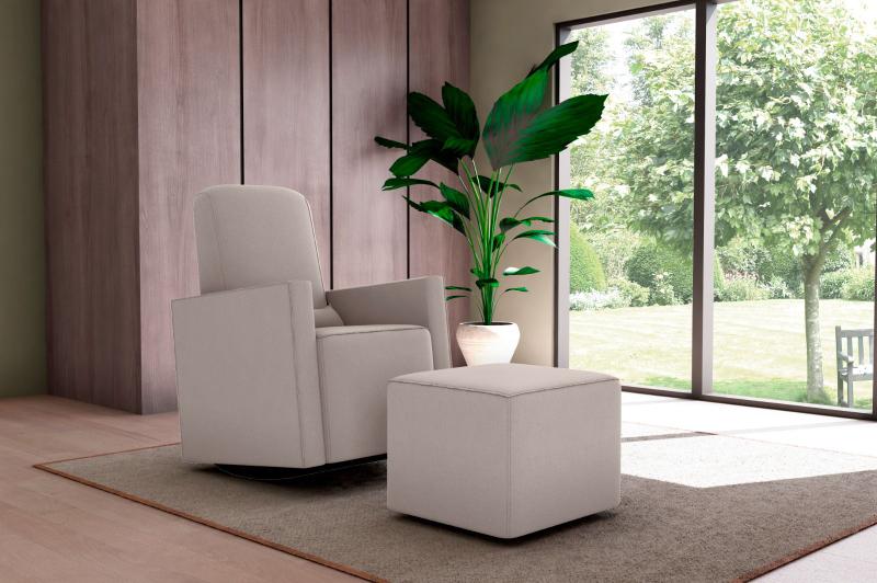Poltrona Decorativa Annecy Amamentação com Balanço + Puff Veludo Light Bege B-251 - Matrix Imagem de Poltrona Decorativa Annecy Amamentação com Balanço + Puff Veludo Light Bege B-251