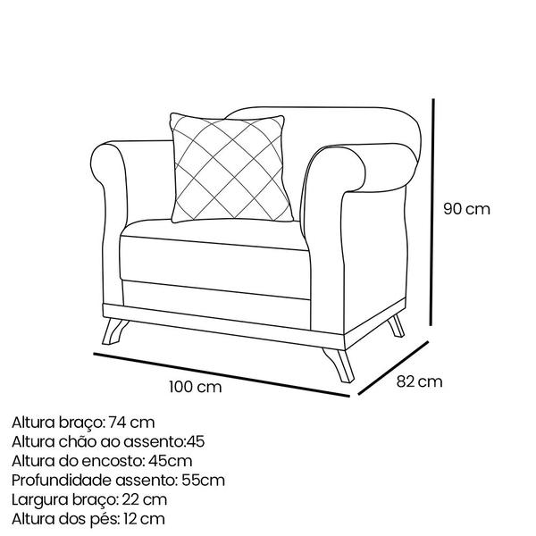 Imagem de Poltrona Decorativa Apollo Veludo Azul Marinho 2233 - Montanaris Decor