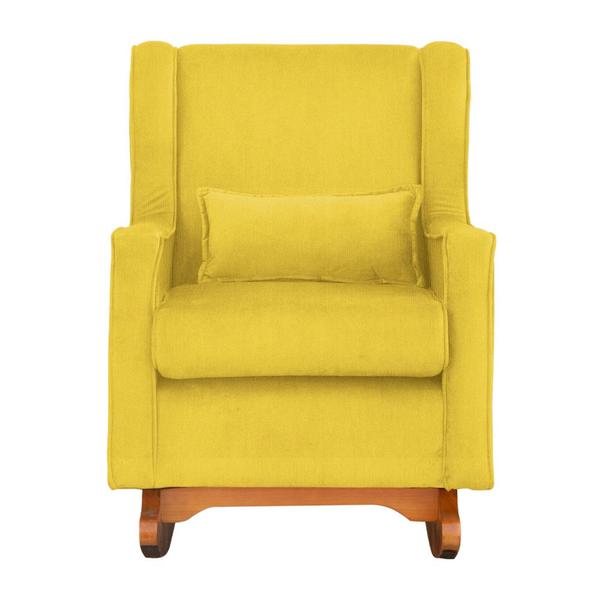 Imagem de Poltrona Decorativa Aurora Balanço Vovo Suede Amarelo - FM