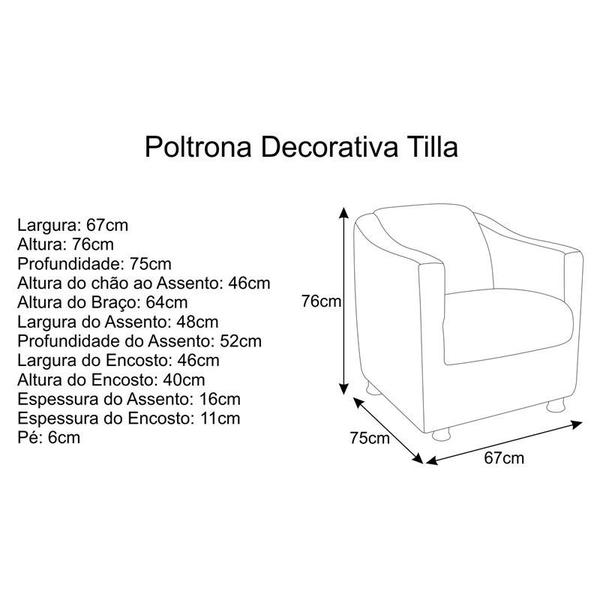 Imagem de Poltrona Decorativa Babel material sintético Marrom - DAMAFFÊ MÓVEIS