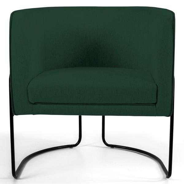 Imagem de Poltrona Decorativa Base Aço Betina C-117 Linho Verde Musgo - Domi