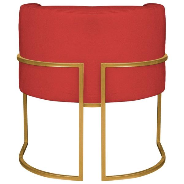 Imagem de Poltrona Decorativa Base de Ferro Sintético Munique Vermelho/Dourado