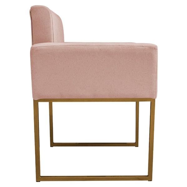 Imagem de Poltrona Decorativa Base de Ferro Suede Aninha Rosê/Dourado