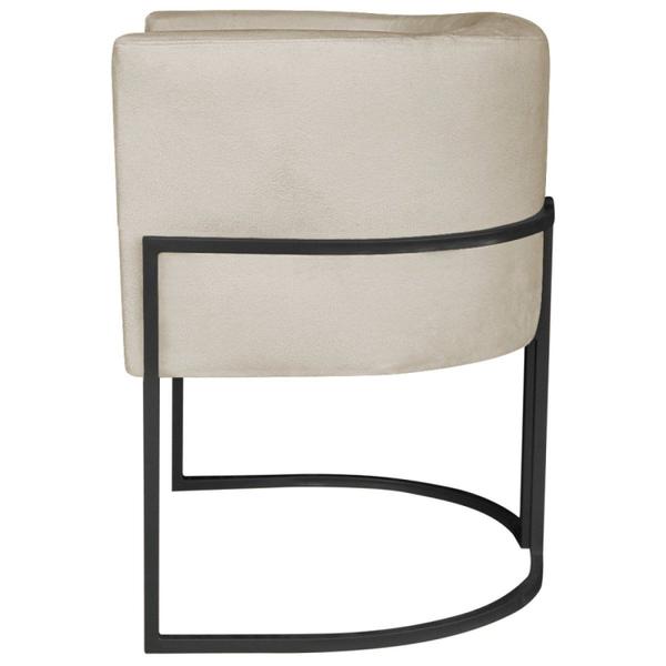 Imagem de Poltrona Decorativa Base de Ferro Suede Munique Bege/Preto